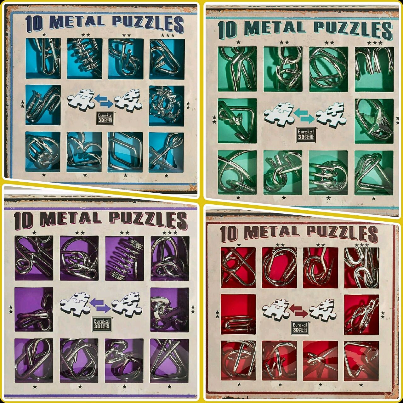 Eureka 473357 Puzzle Metal 3D Set 10 Unidades