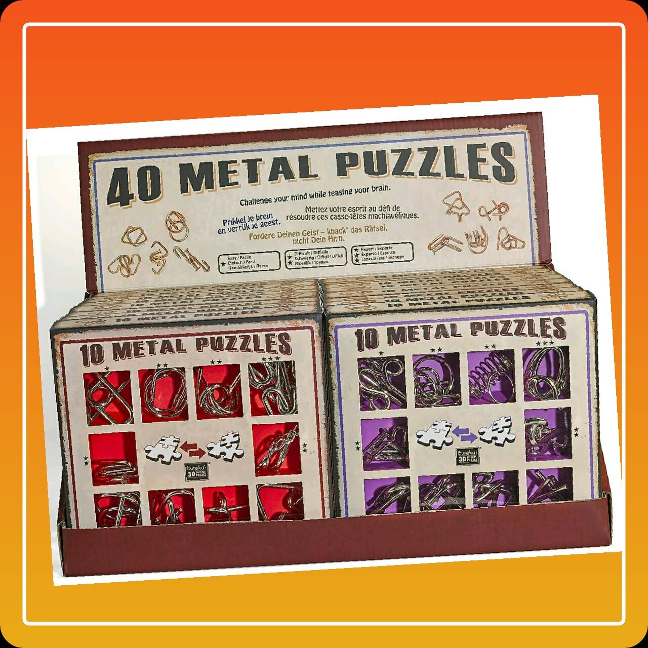 Eureka 473357 Puzzle Metal 3D Set 10 Unidades